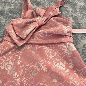 Tahari girls pink and gold dress